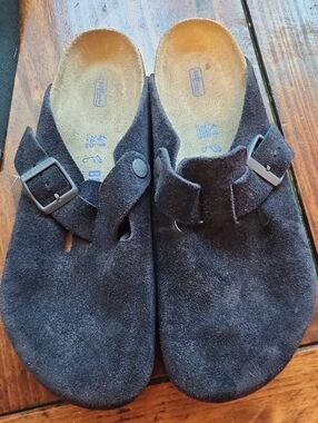 Birkenstock Boston Clogs Mules Sz 41 Navy Blue W10 M8
